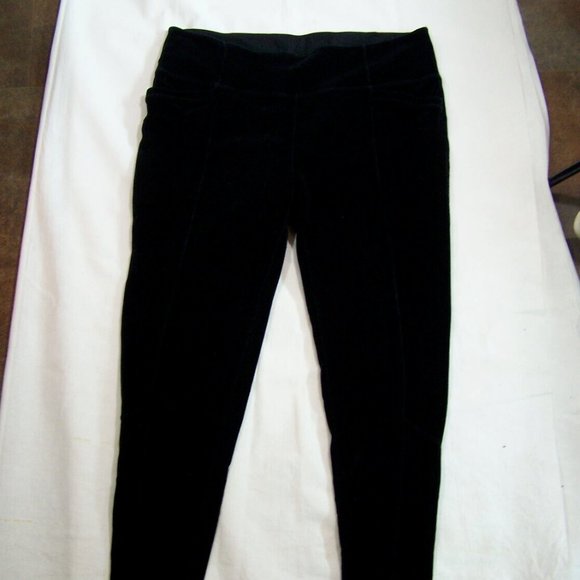 Athleta Pants - Athleta Velour Legging Pants Womens Plus 1X Stretch Velvet Black Pull On Pockets